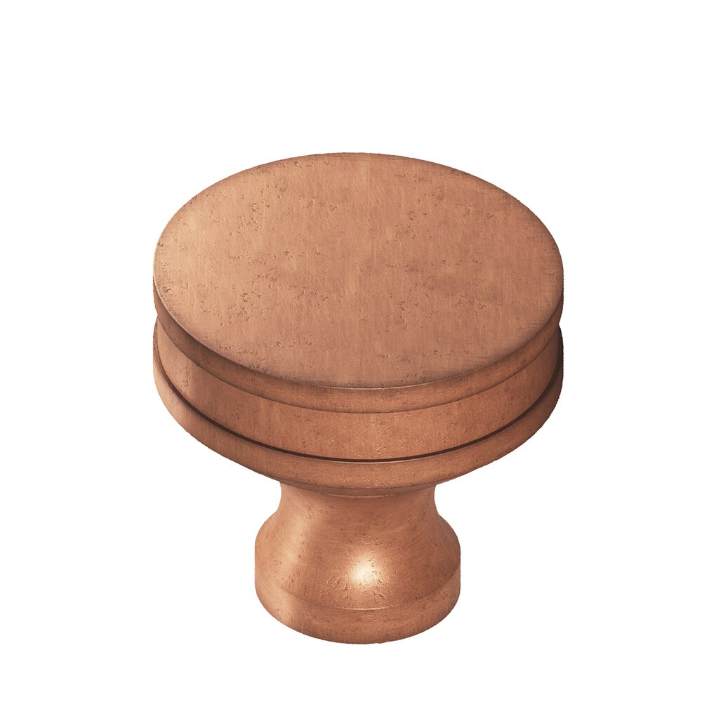 Colonial Bronze 1.25" Diameter Round Smooth Sandwich Cabinet Knob In Distressed Antique Copper