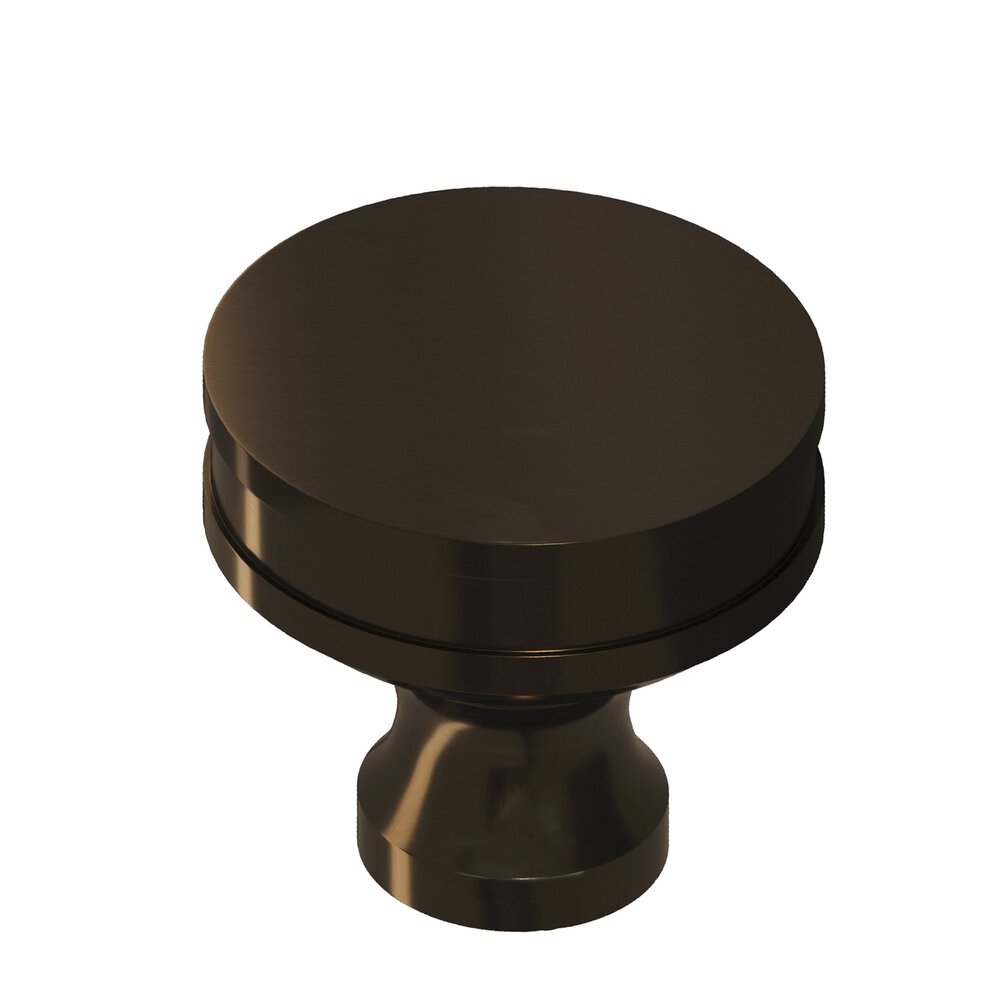 Colonial Bronze 1.5" Diameter Round Smooth Sandwich Cabinet Knob In Unlacquered Oil Rubbed Bronze