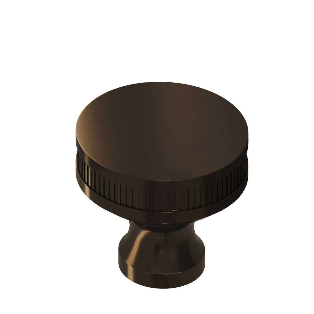 Colonial Bronze 1" Diameter Round Coined Sandwich Cabinet Knob In Unlacquered Oil Rubbed Bronze