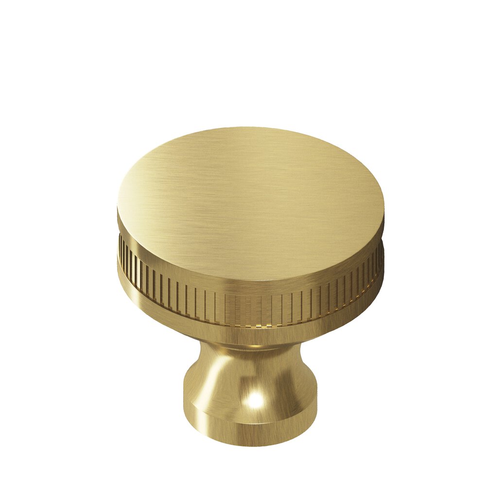 Colonial Bronze 1" Diameter Round Coined Sandwich Cabinet Knob In Antique Brass