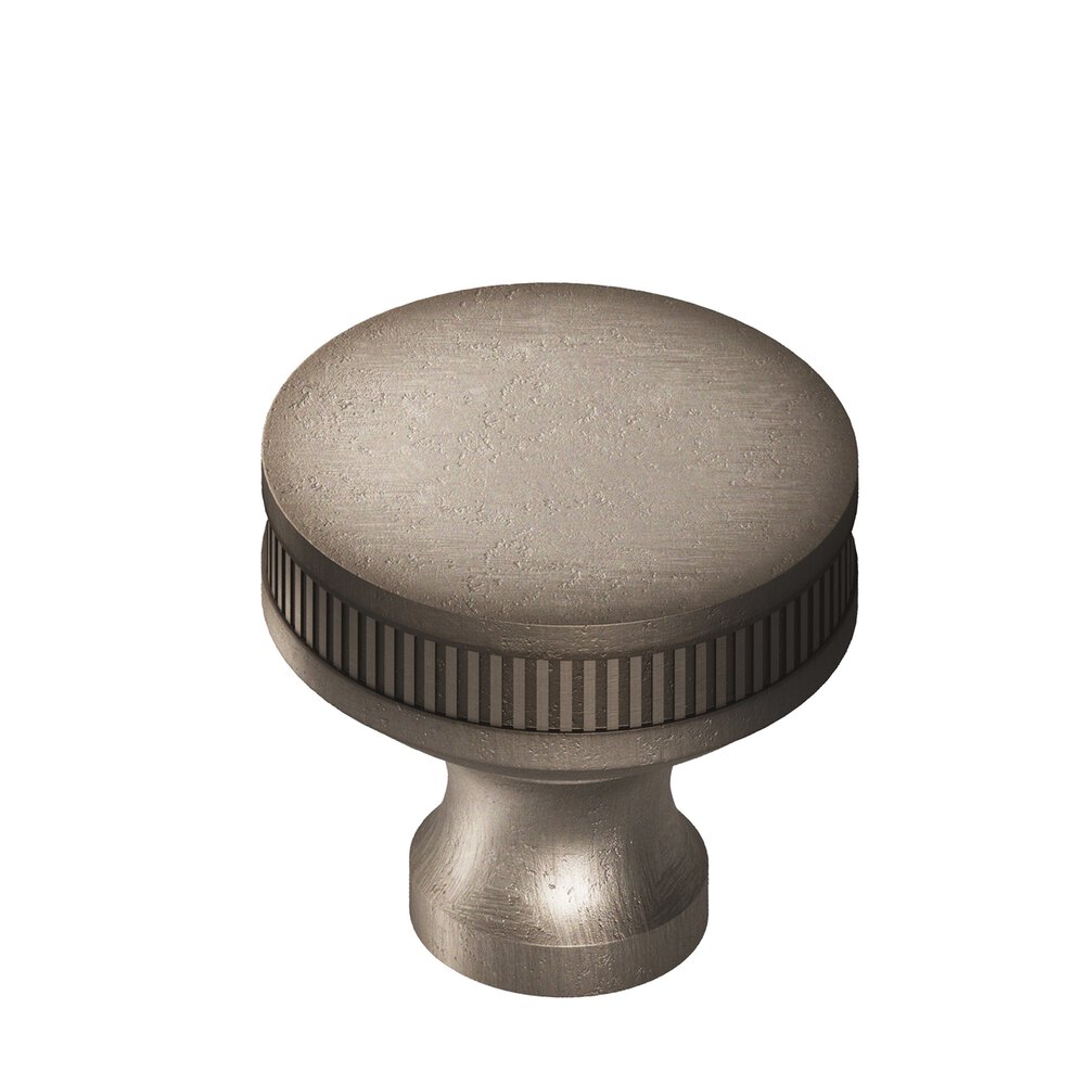 Colonial Bronze 1" Diameter Round Coined Sandwich Cabinet Knob In Distressed Pewter