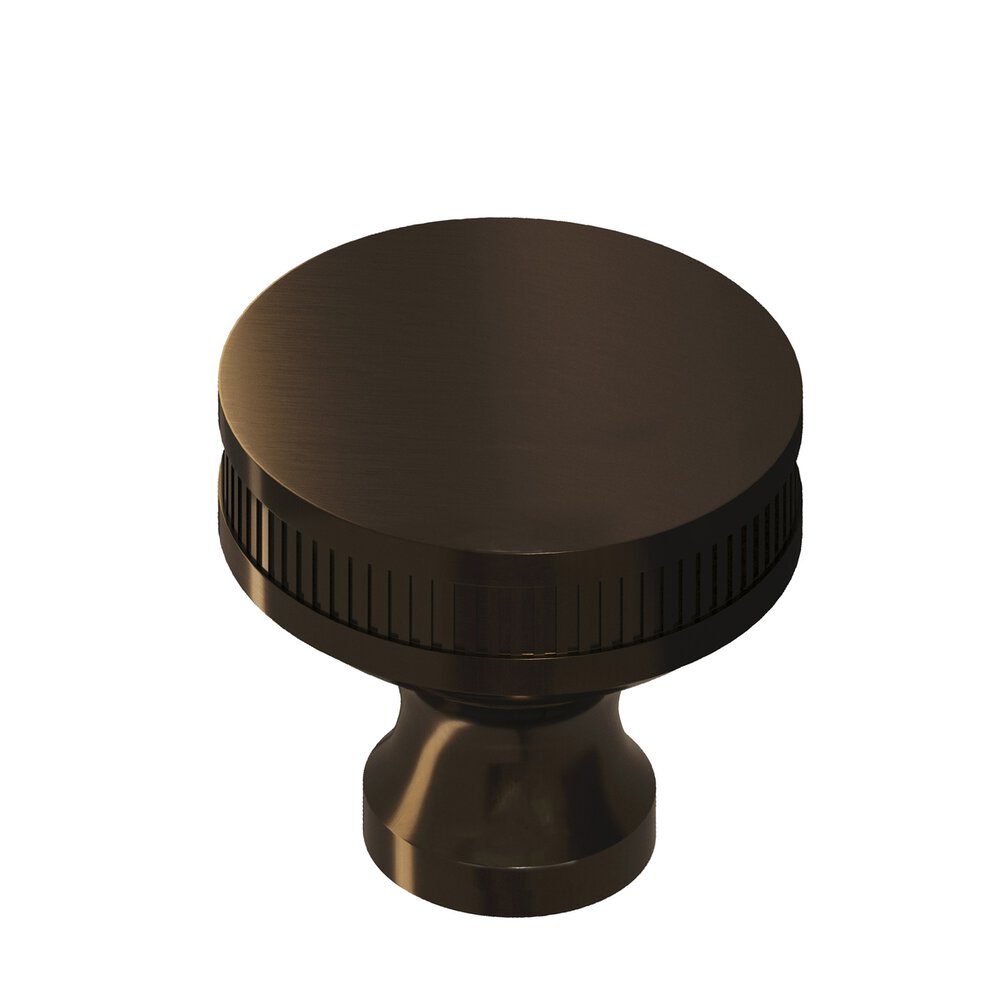 Colonial Bronze 1.25" Diameter Round Coined Sandwich Cabinet Knob In Unlacquered Oil Rubbed Bronze