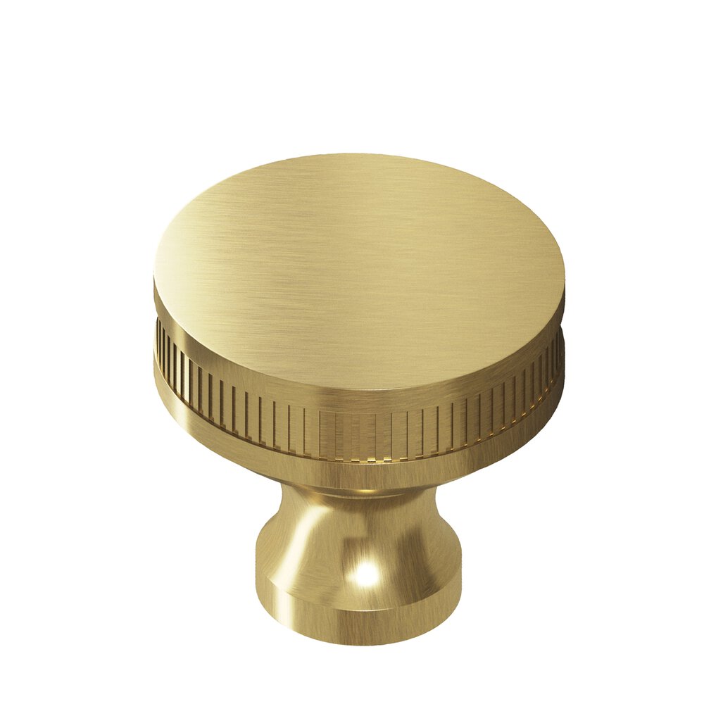 Colonial Bronze 1.25" Diameter Round Coined Sandwich Cabinet Knob In Antique Brass