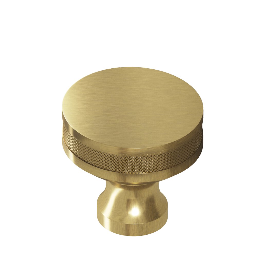 Colonial Bronze 1" Diameter Round Diamond-Knurled Sandwich Cabinet Knob In Antique Brass