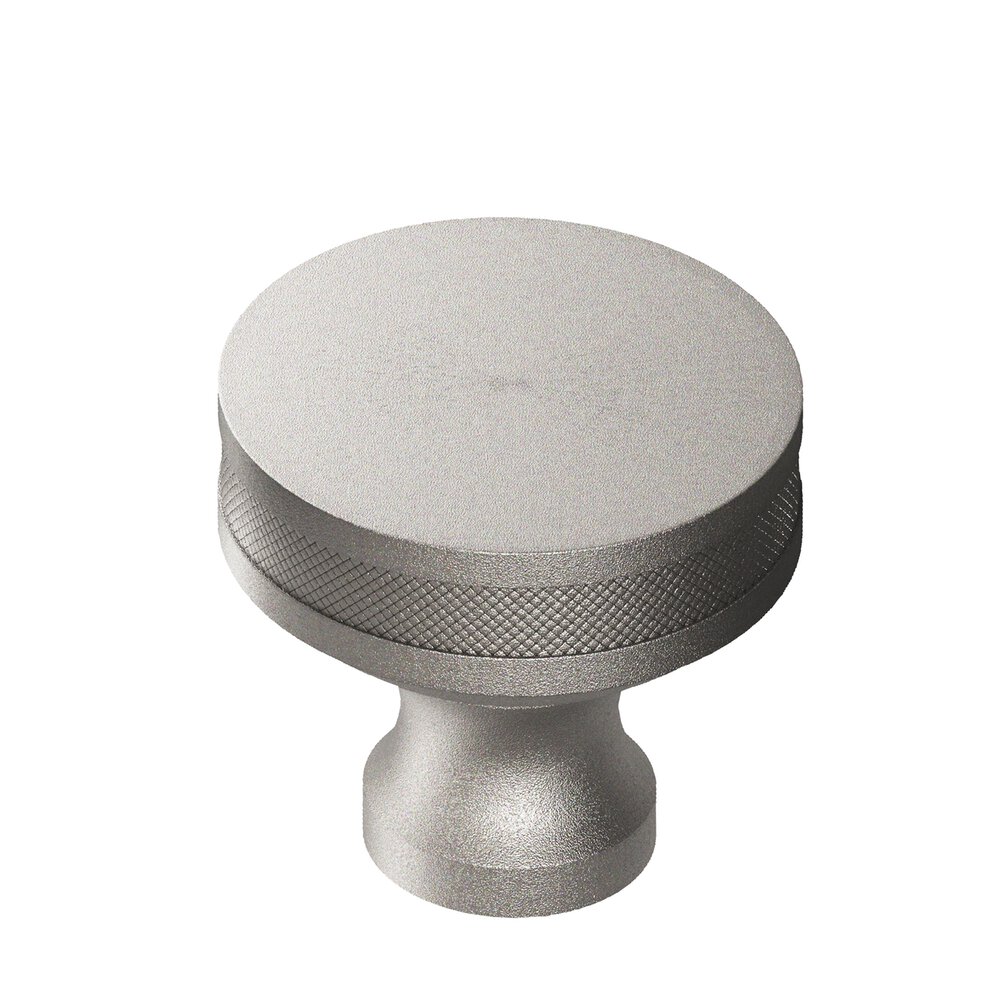 Colonial Bronze 1.25" Diameter Round Diamond-Knurled Sandwich Cabinet Knob In Frost Nickel™