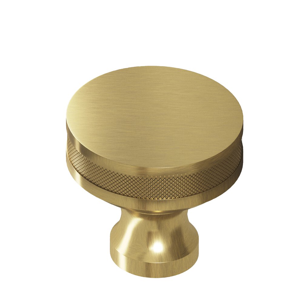 Colonial Bronze 1.25" Diameter Round Diamond-Knurled Sandwich Cabinet Knob In Antique Brass