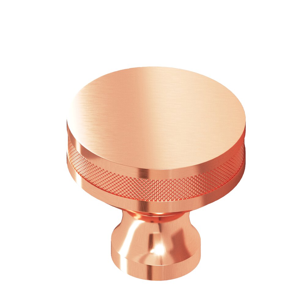 Colonial Bronze 1.25" Diameter Round Diamond-Knurled Sandwich Cabinet Knob In Satin Copper