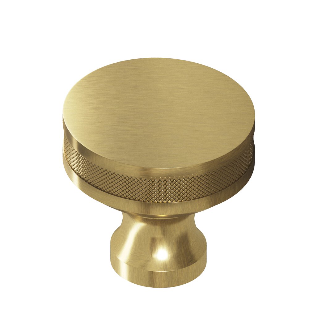Colonial Bronze 1.5" Diameter Round Diamond-Knurled Sandwich Cabinet Knob In Antique Brass