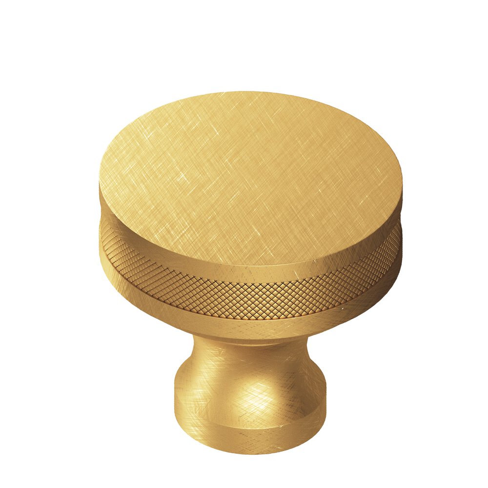 Colonial Bronze 1.5" Diameter Round Diamond-Knurled Sandwich Cabinet Knob In Weathered Brass