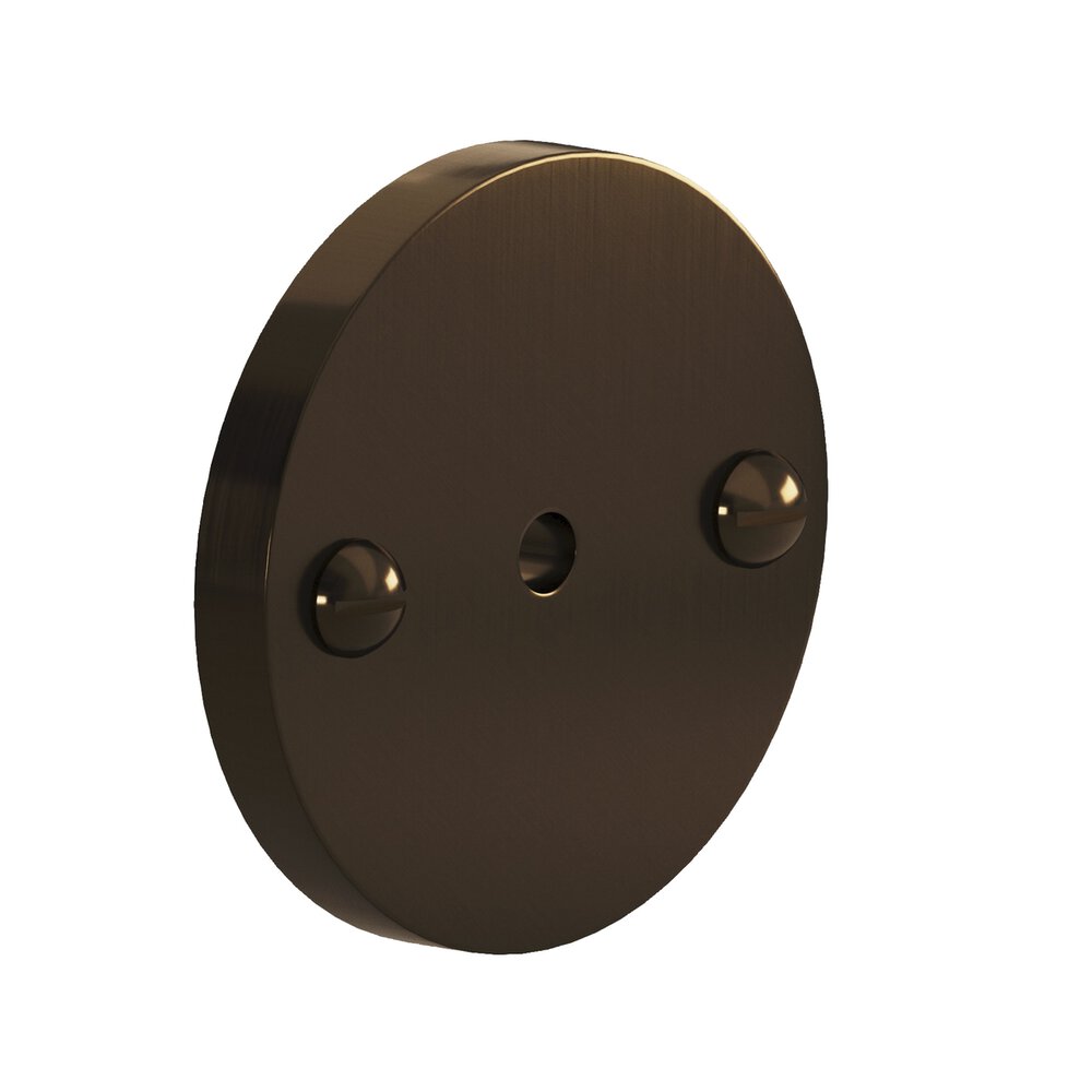 Colonial Bronze 1.75" Diameter Round Backplate With Exposed Finished Screws In Unlacquered Oil Rubbed Bronze