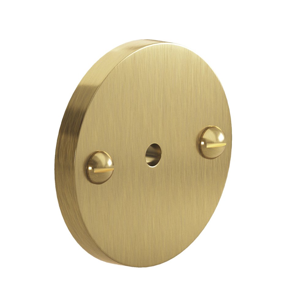 Colonial Bronze 1.75" Diameter Round Backplate With Exposed Finished Screws In Antique Brass