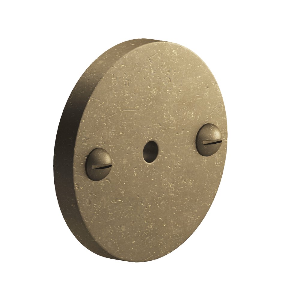 Colonial Bronze 1.75" Diameter Round Backplate With Exposed Finished Screws In Distressed Oil Rubbed Bronze