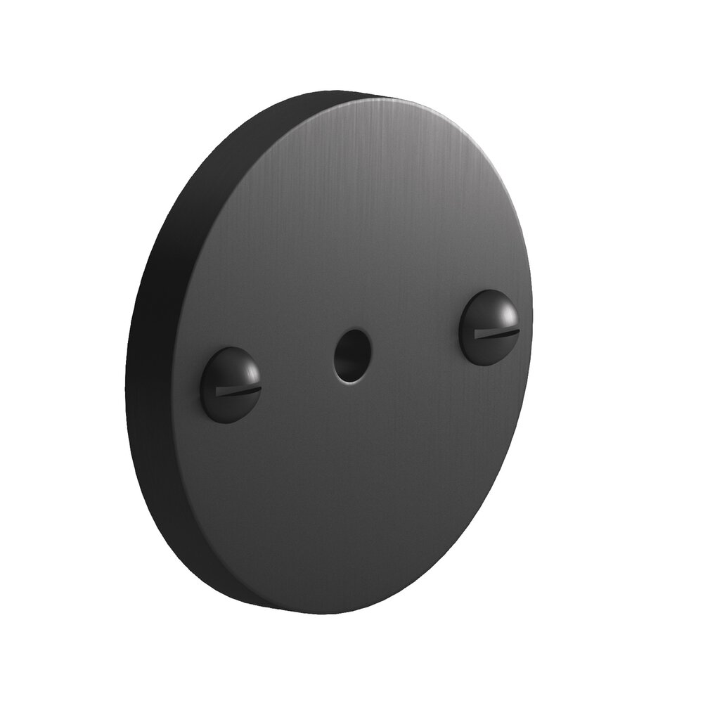 Colonial Bronze 1.75" Diameter Round Backplate With Exposed Finished Screws In Matte Satin Black