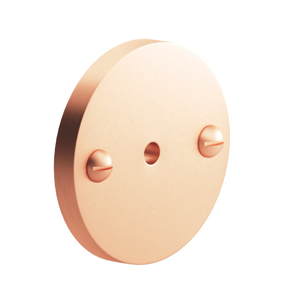 Colonial Bronze 1.75" Diameter Round Backplate With Exposed Finished Screws In Matte Satin Copper