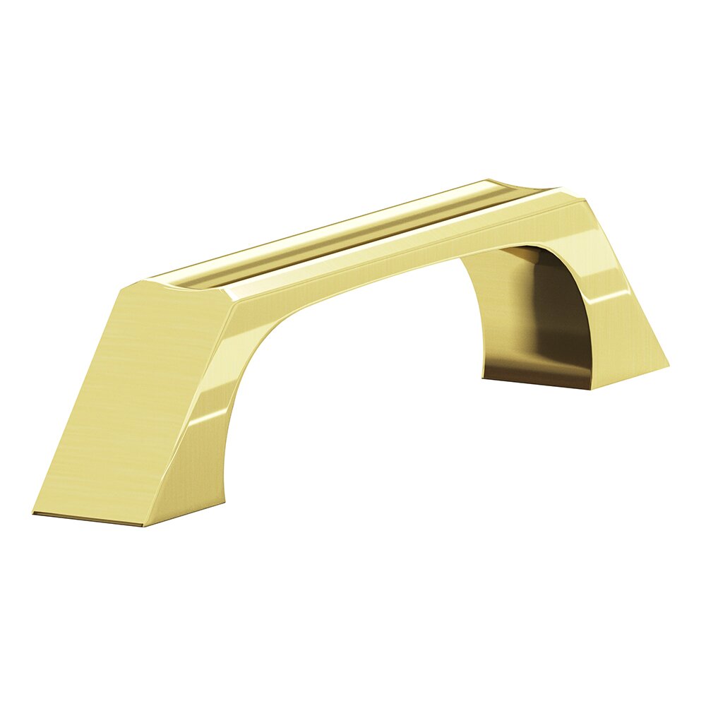 Colonial Bronze 3" Centers Pull in Polished Brass Unlacquered