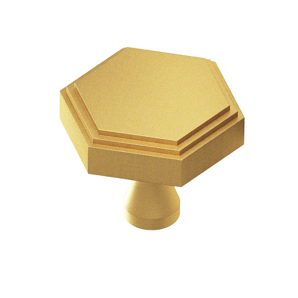 Colonial Bronze 1.25" Hexagonal Stepped Cabinet Knob With Flared Post In Frost Brass™