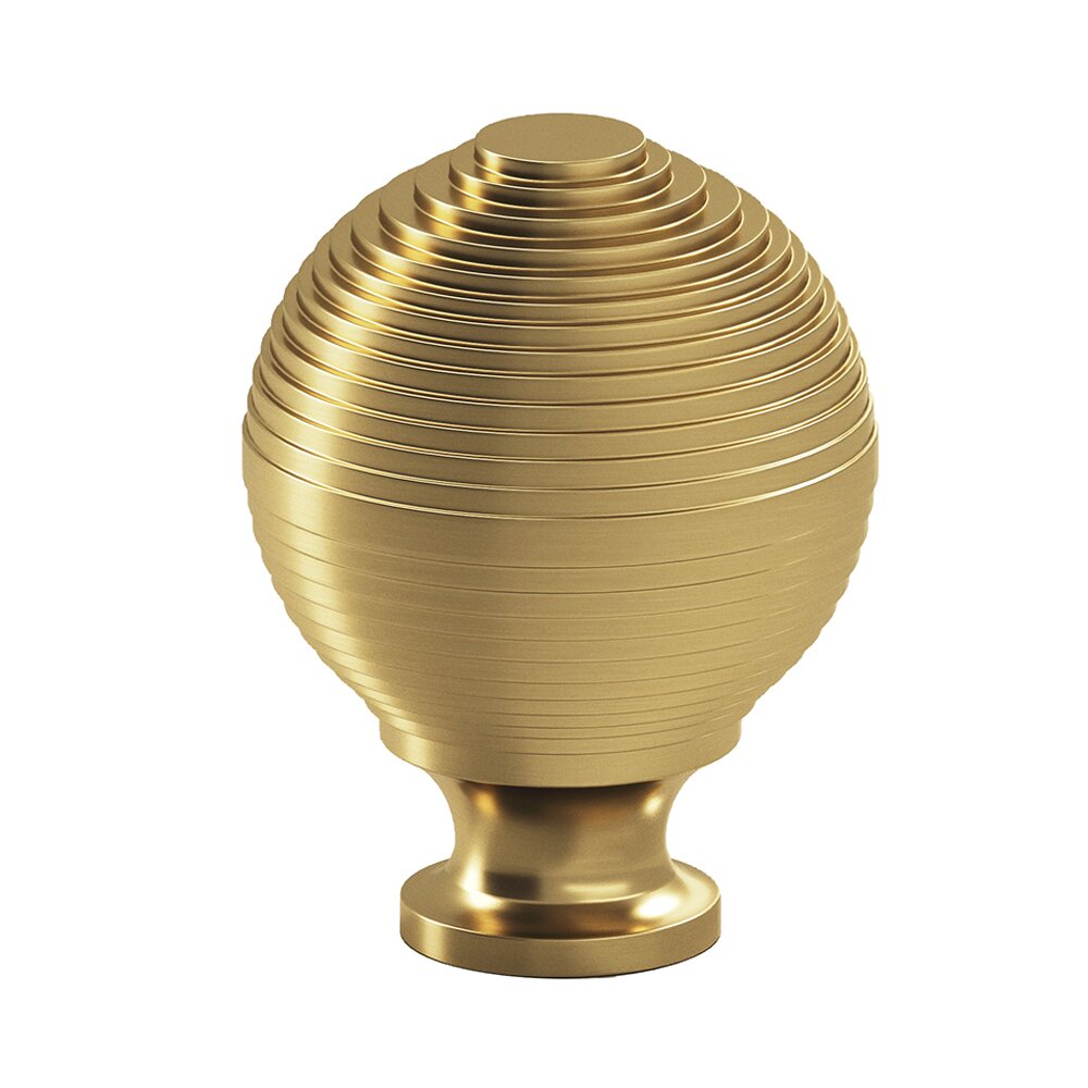 Colonial Bronze 1 1/2" Beehive Cabinet Knob Hand Finished in Unlacquered Satin Brass