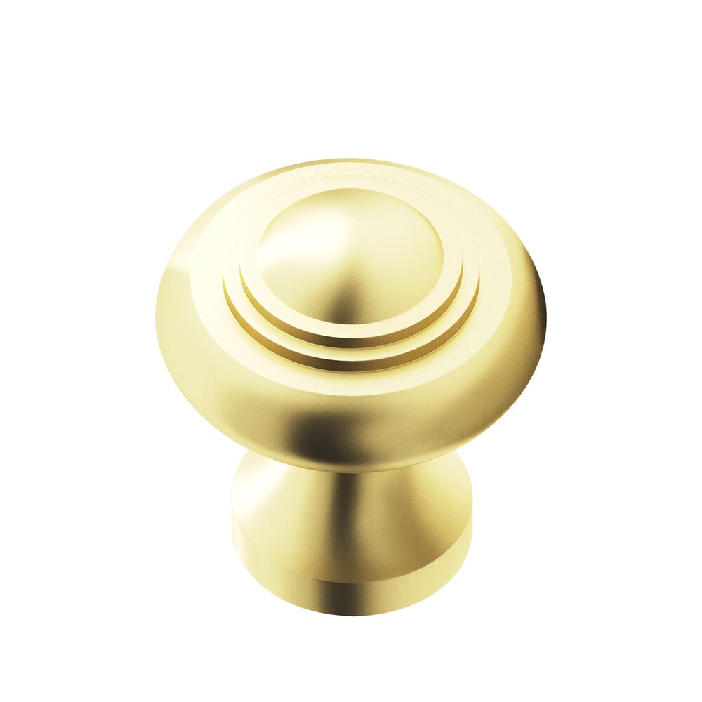 Colonial Bronze 1 3/8" Diameter Medium Button Knob in Matte Satin Brass