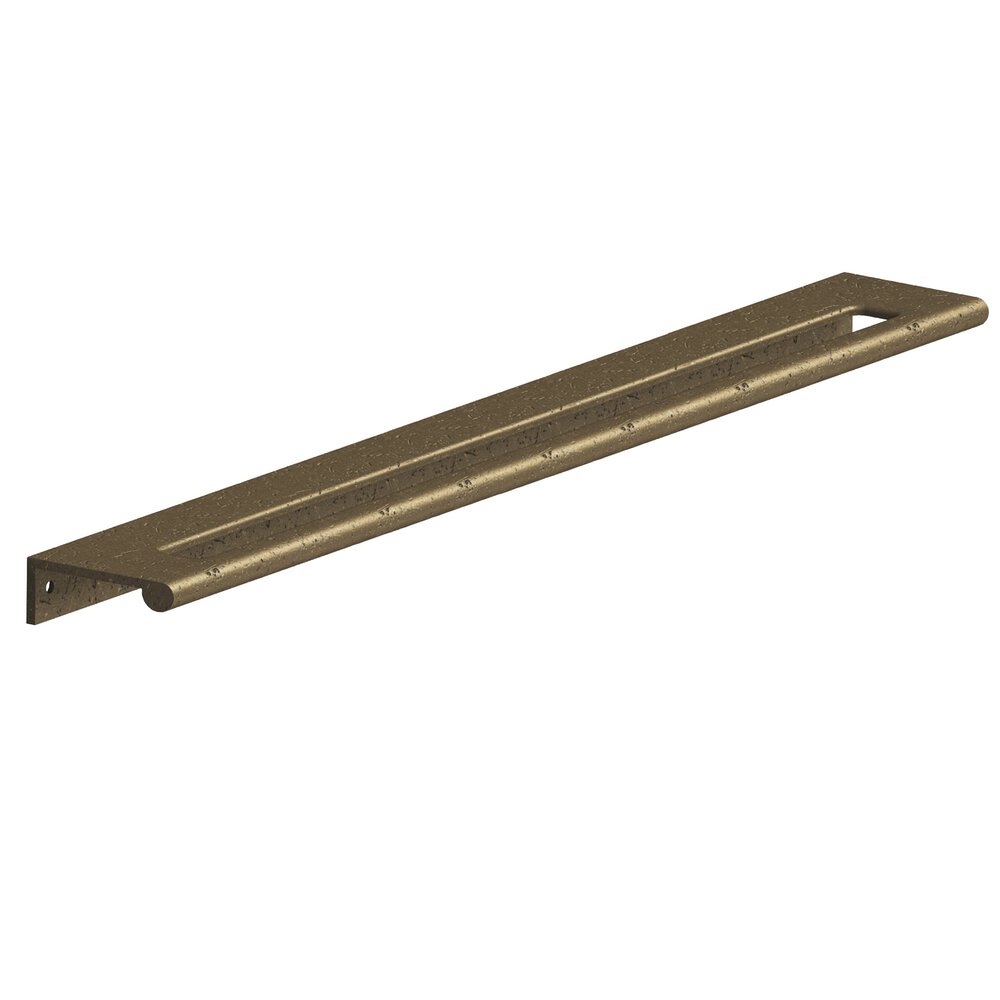 Colonial Bronze 12" Centers 14" Overall Edge Pull With Fully-Rounded Lip And Center Coutout In Distressed Oil Rubbed Bronze