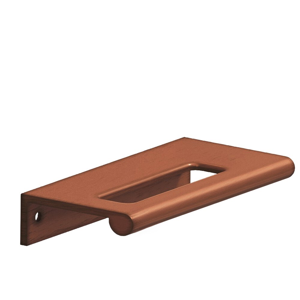 Colonial Bronze 1.5" Centers 2" Overall Edge Pull With Fully-Rounded Lip And Center Coutout In Matte Antique Copper