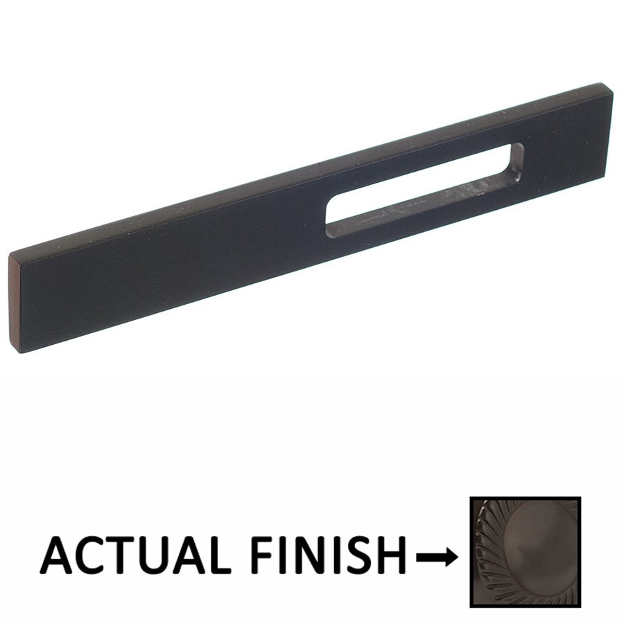 Colonial Bronze 4" Centers Slim Drawer Face With Off Center Relief Pull in Dark Statuary Bronze