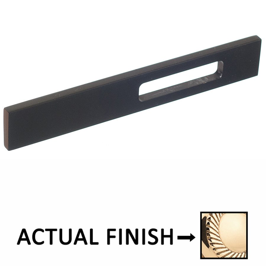 Colonial Bronze 4" Centers Slim Drawer Face With Off Center Relief Pull in Polished Brass