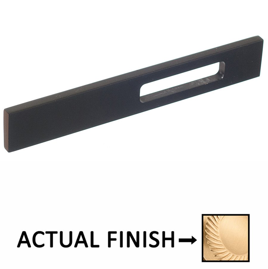 Colonial Bronze 4" Centers Slim Drawer Face With Off Center Relief Pull in Unlacquered Satin Brass