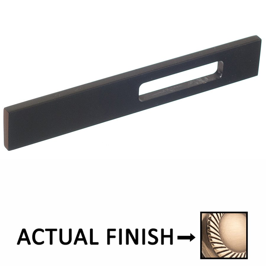 Colonial Bronze 4" Centers Slim Drawer Face With Off Center Relief Pull in Antique Bronze