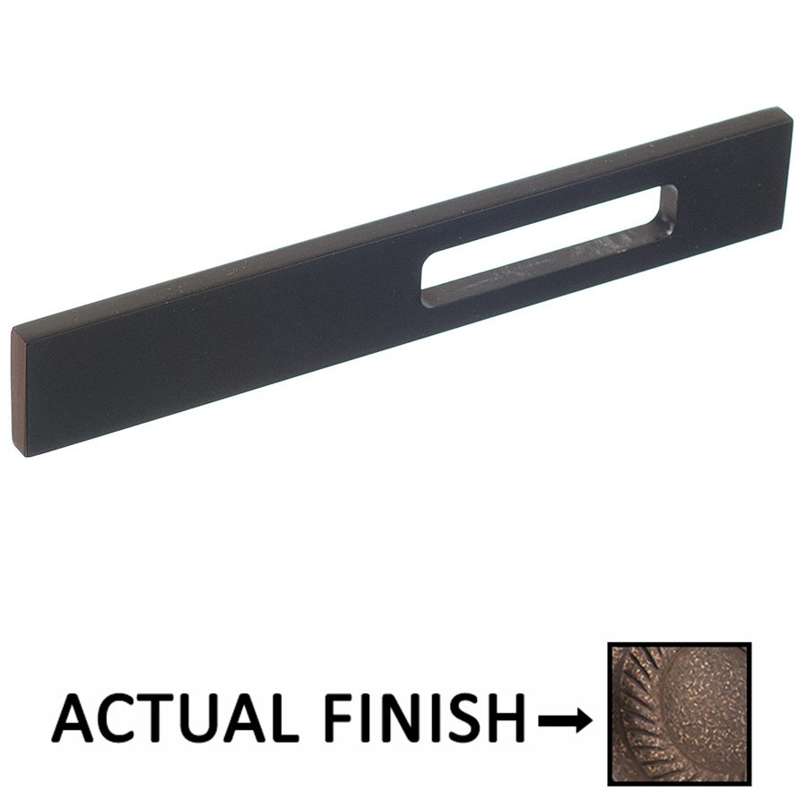 Colonial Bronze 4" Centers Slim Drawer Face With Off Center Relief Pull in Distressed Oil Rubbed Bronze