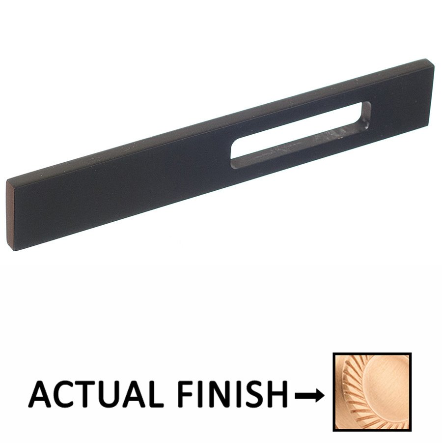 Colonial Bronze 4" Centers Slim Drawer Face With Off Center Relief Pull in Matte Satin Bronze