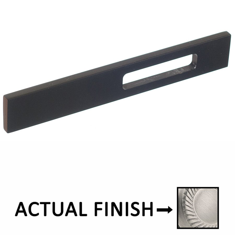 Colonial Bronze 4" Centers Slim Drawer Face With Off Center Relief Pull in Matte Satin Chrome
