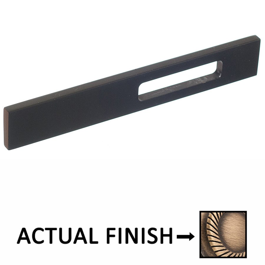 Colonial Bronze 4" Centers Slim Drawer Face With Off Center Relief Pull in Matte Antique Brass