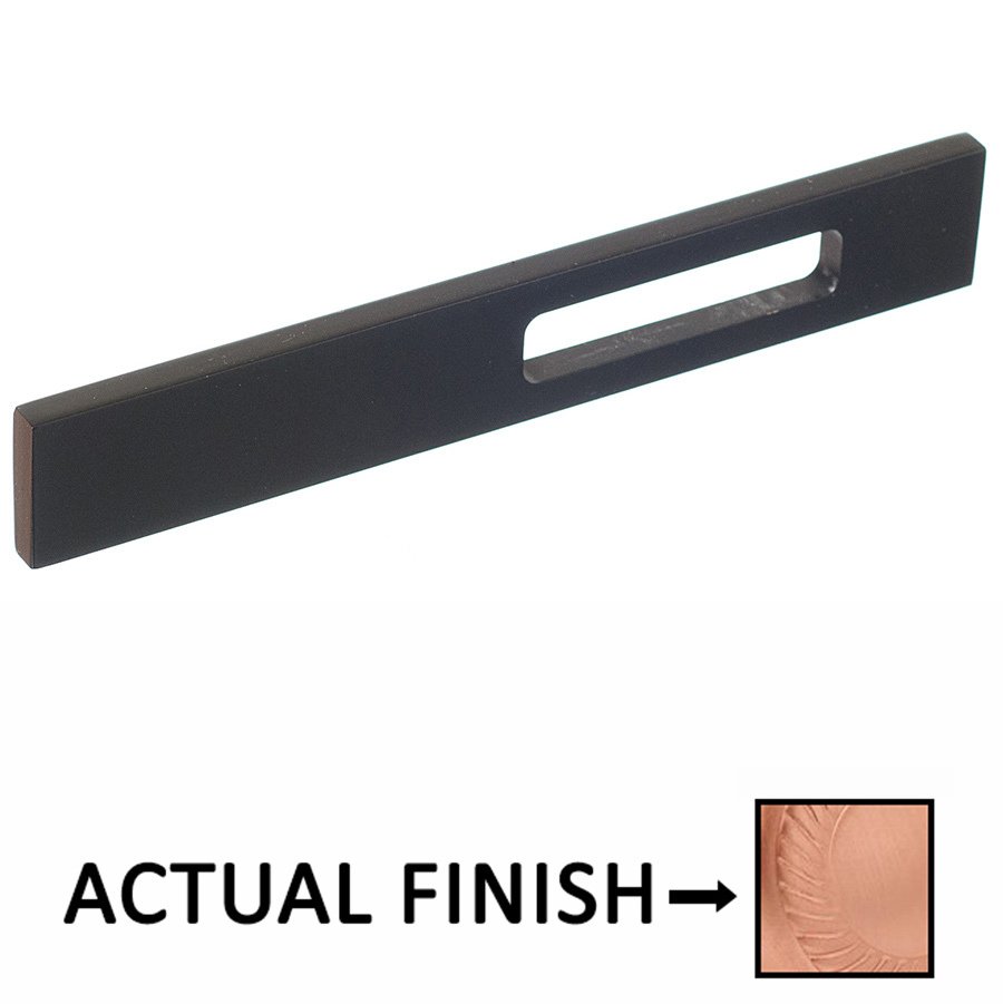 Colonial Bronze 4" Centers Slim Drawer Face With Off Center Relief Pull in Matte Satin Copper