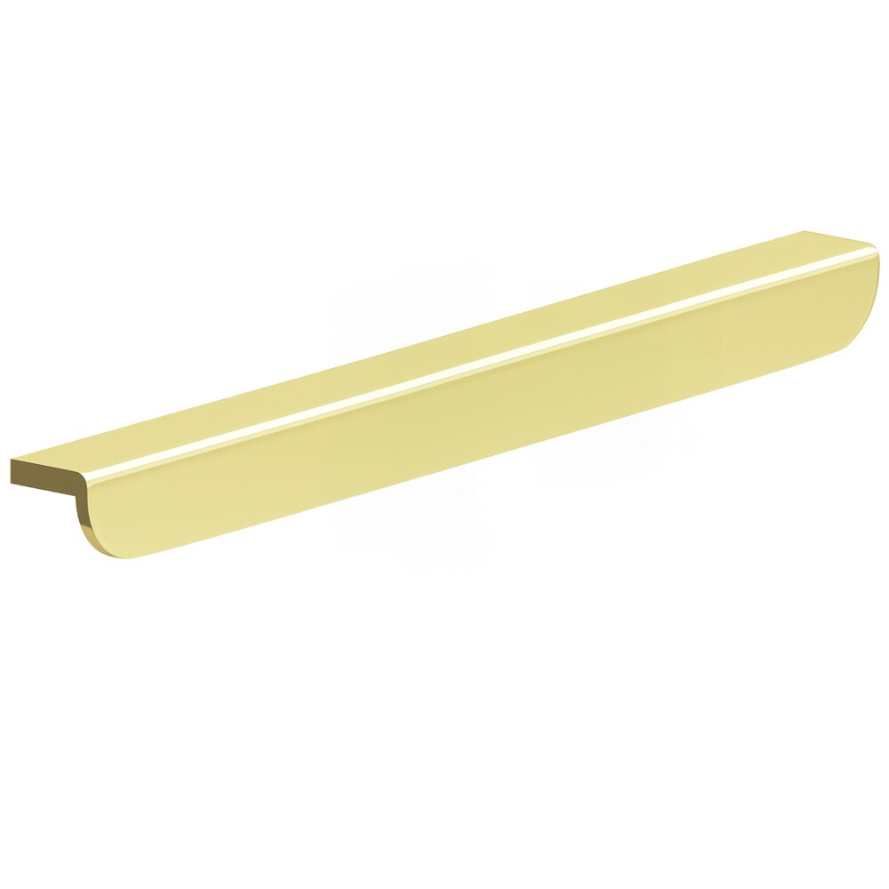 Colonial Bronze 12" Centers 14" Overall L-Shaped Edge Pull With Rounded Ends In Polished Brass