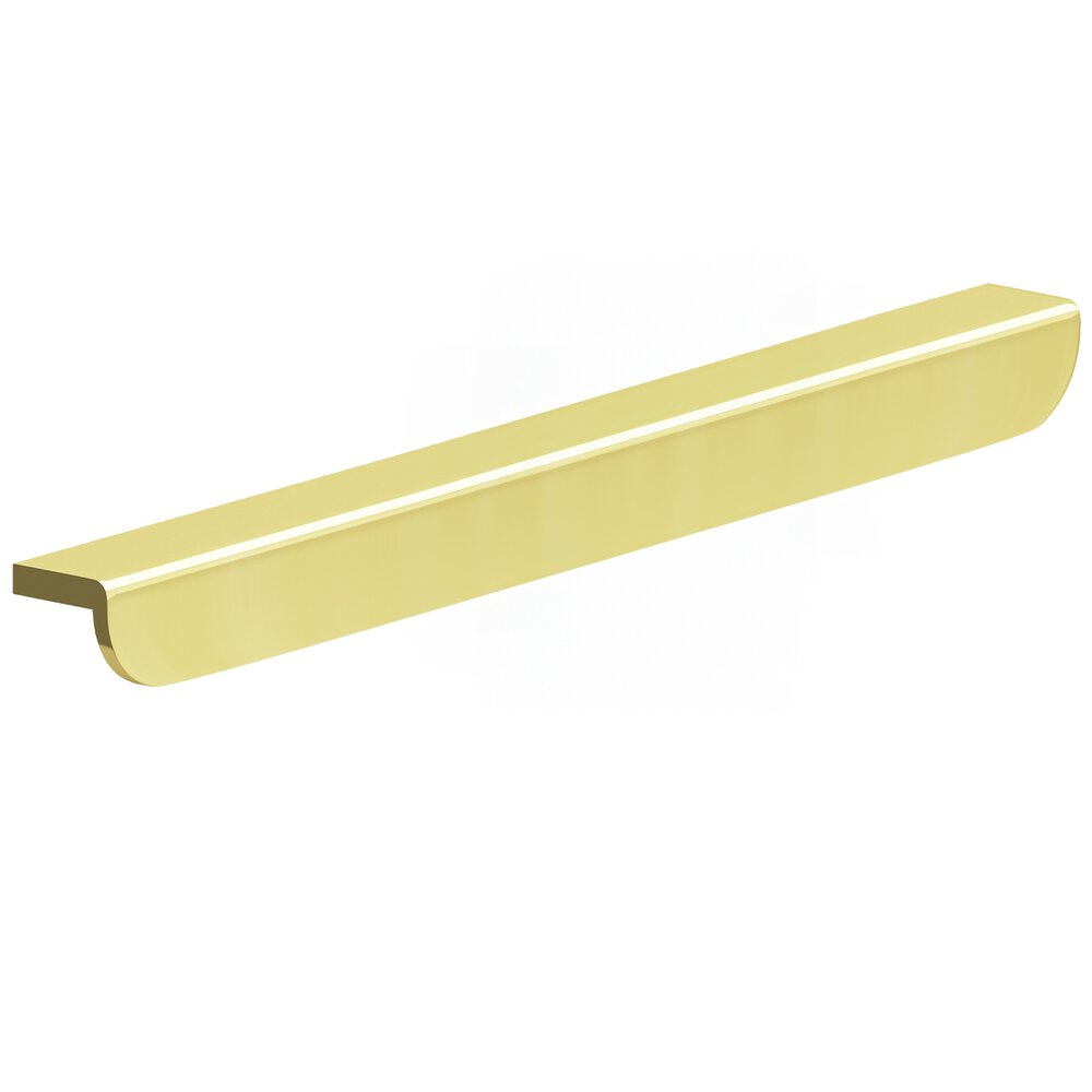 Colonial Bronze 12" Centers 14" Overall L-Shaped Edge Pull With Rounded Ends In Unlacquered Polished Brass