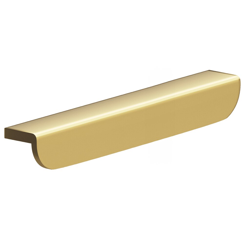 Colonial Bronze 6" Centers 8" Overall L-Shaped Edge Pull With Rounded Ends In Unlacquered Satin Brass