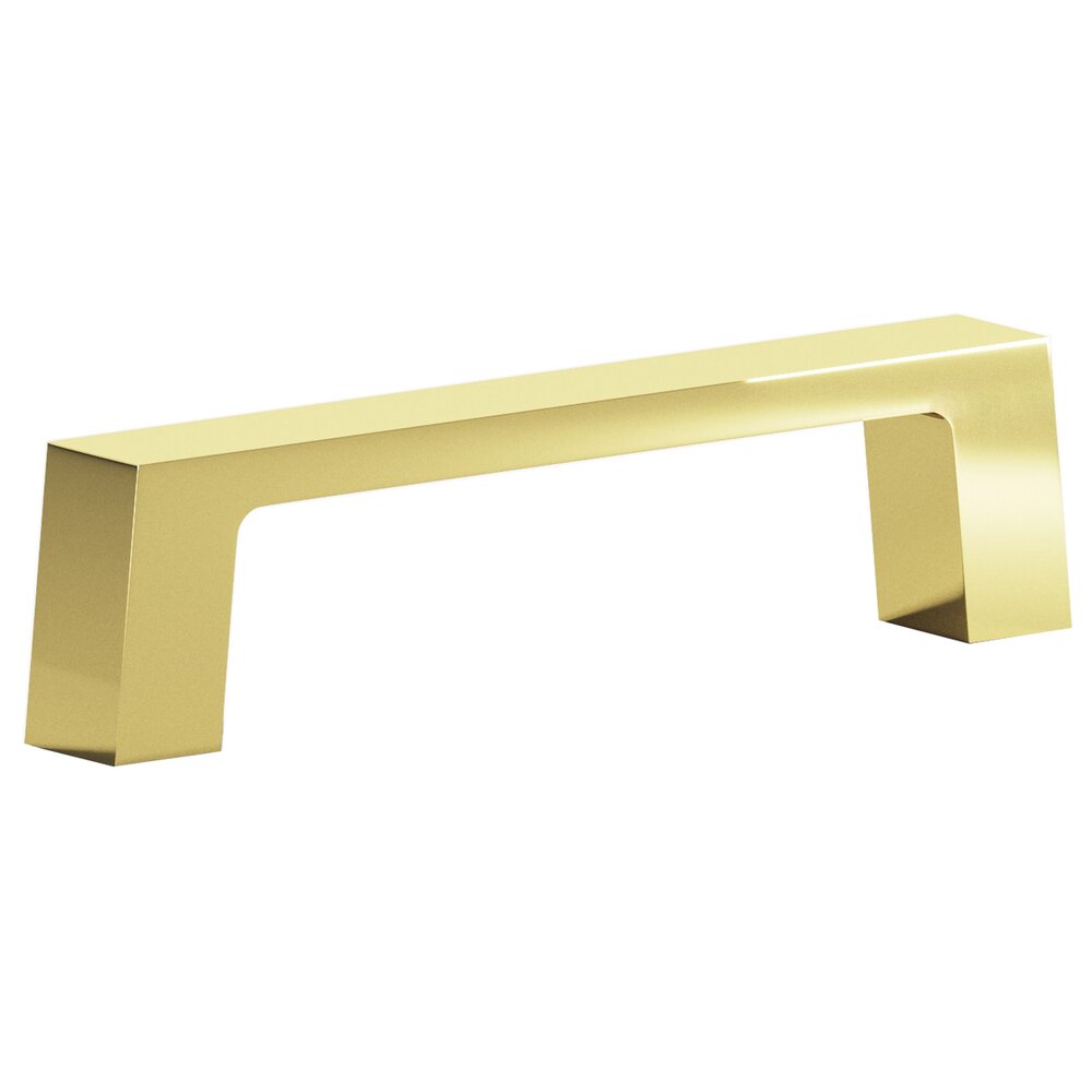 Colonial Bronze 3" Centers Rectangular Pull in Polished Brass