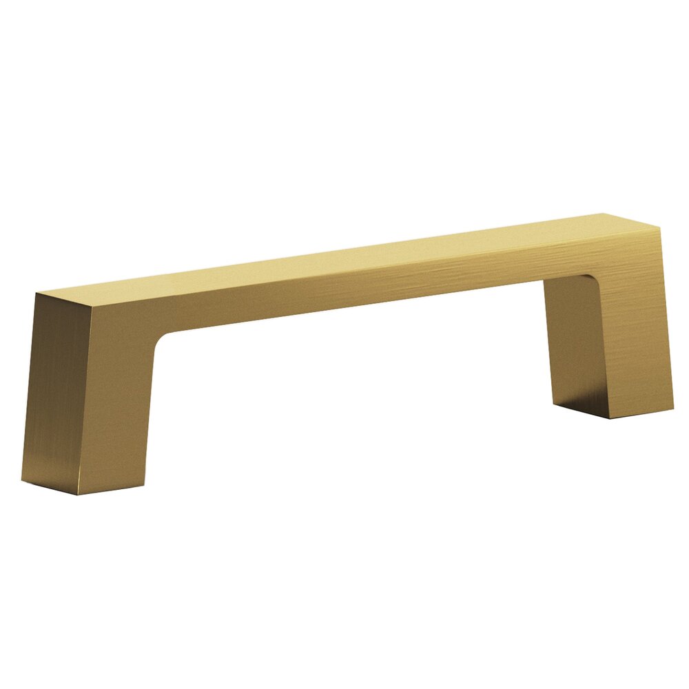 Colonial Bronze 3" Centers Rectangular Pull in Unlacquered Satin Brass