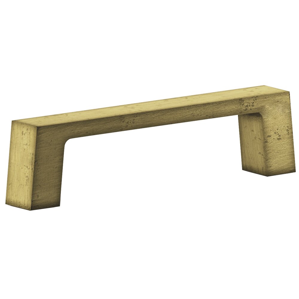 Colonial Bronze 3" Centers rectangular pull in Distressed Antique Brass