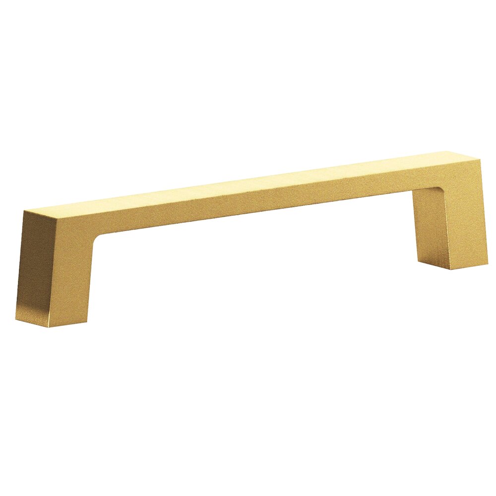 Colonial Bronze 4" Centers Rectangular Pull in Frost Brass