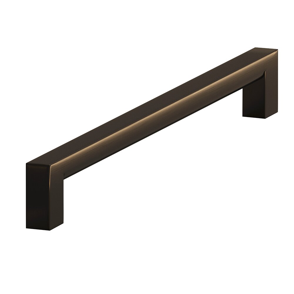 Colonial Bronze 6" Centers Rectangular Pull in Unlacquered Oil Rubbed Bronze