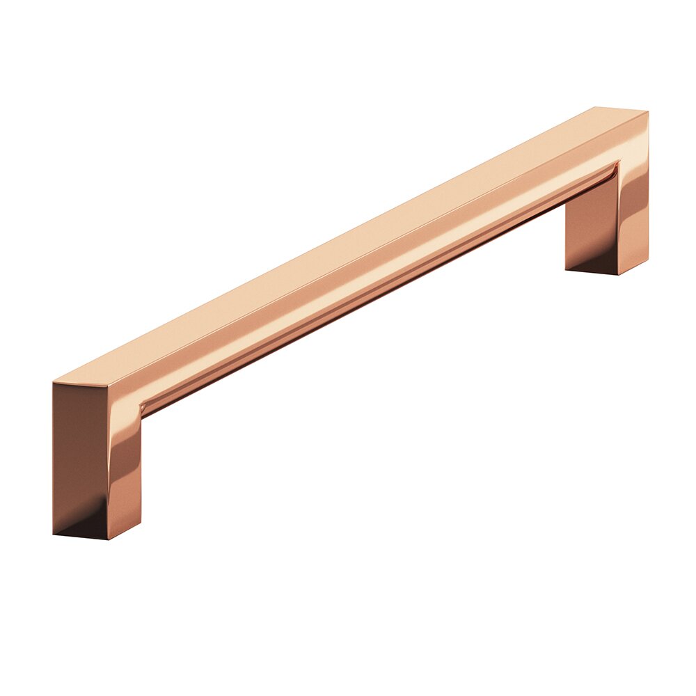 Colonial Bronze 6" Centers Rectangular Pull in Polished Copper