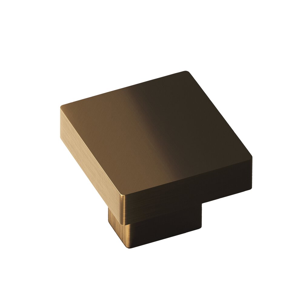 Colonial Bronze 1.5" Square Cabinet Knob With Rectangular Post In Unlacquered Oil Rubbed Bronze