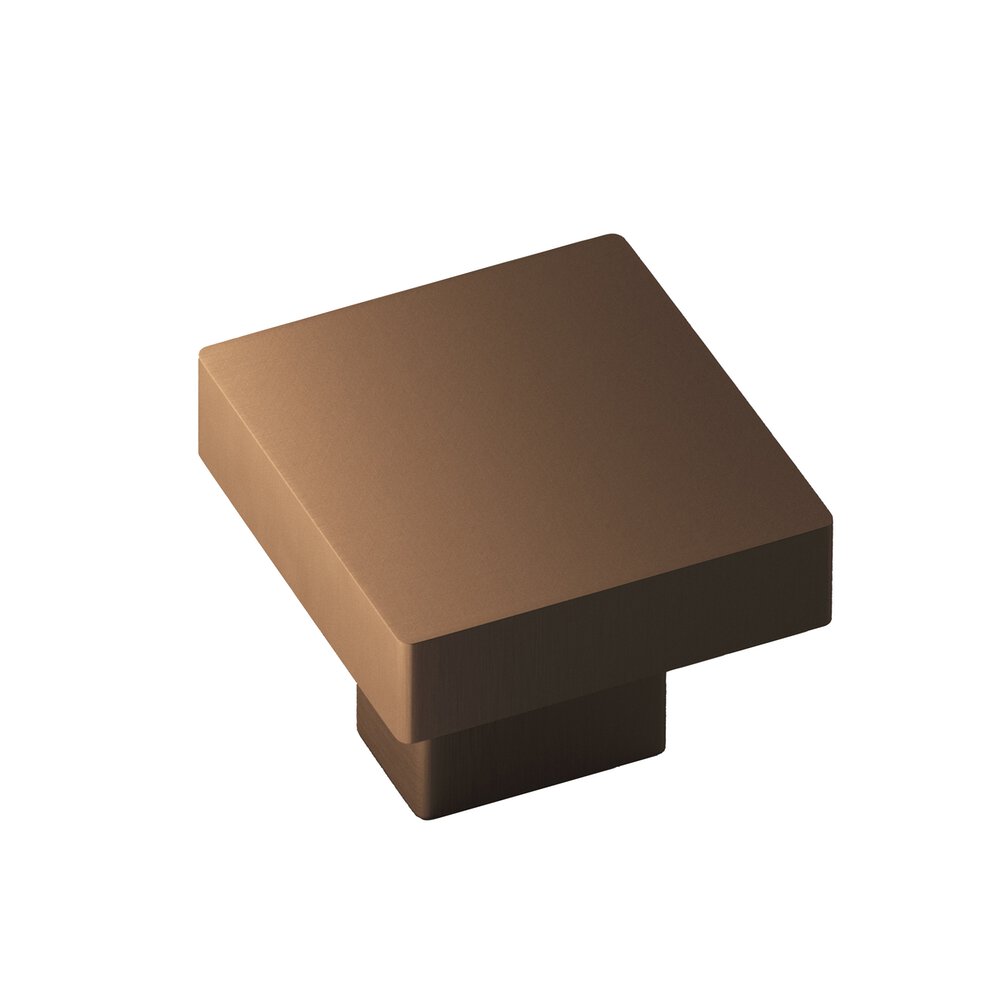 Colonial Bronze 1.5" Square Cabinet Knob With Rectangular Post In Matte Oil Rubbed Bronze