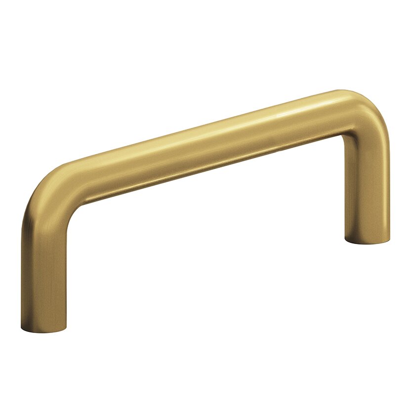 Colonial Bronze 4" Centers Wire Pull in Unlacquered Satin Brass