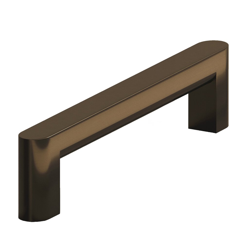 Colonial Bronze 4" Centers Square Cabinet Pull With Rounded Back And Ends In Unlacquered Oil Rubbed Bronze