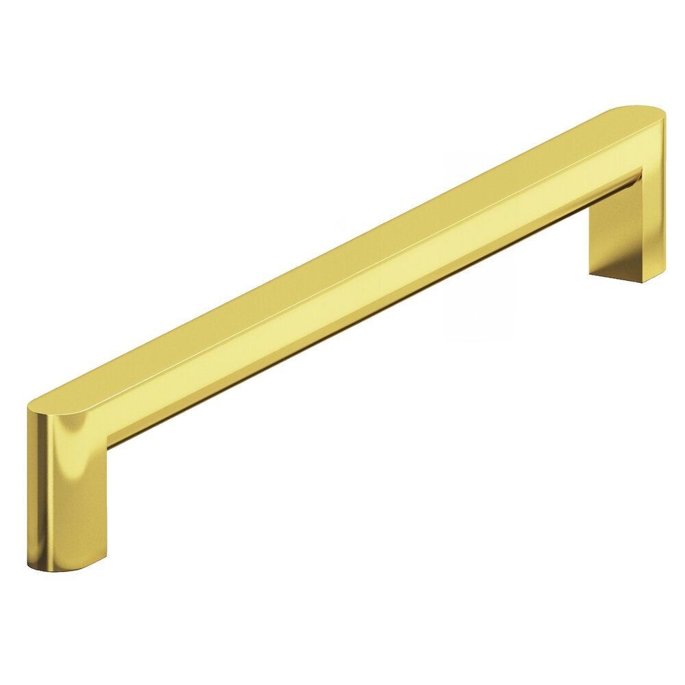 Colonial Bronze 8" Centers Square Cabinet Pull With Rounded Back And Ends In French Gold