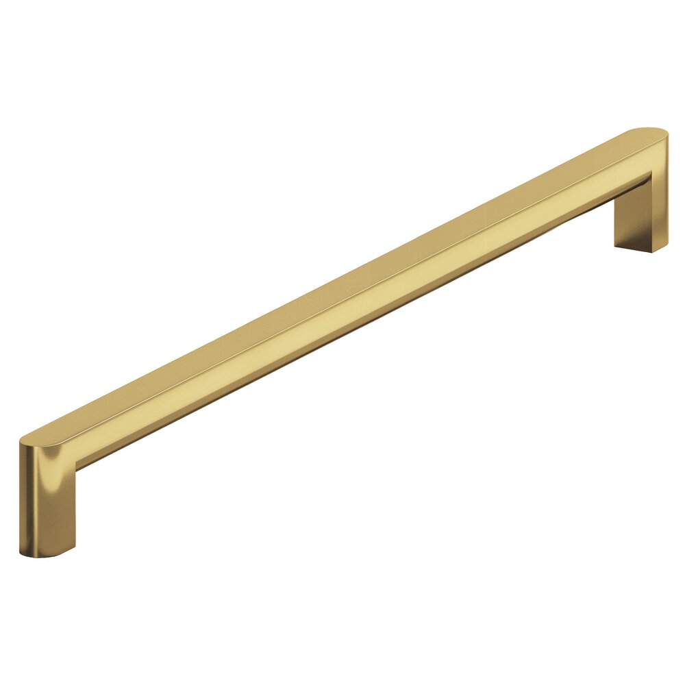 Colonial Bronze 12" Centers Square Cabinet Pull With Rounded Back And Ends In Unlacquered Satin Brass