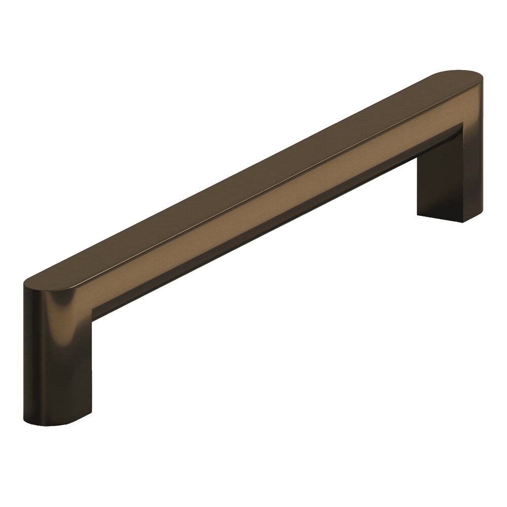 Colonial Bronze 6" Centers Square Cabinet Pull With Rounded Back And Ends In Unlacquered Oil Rubbed Bronze