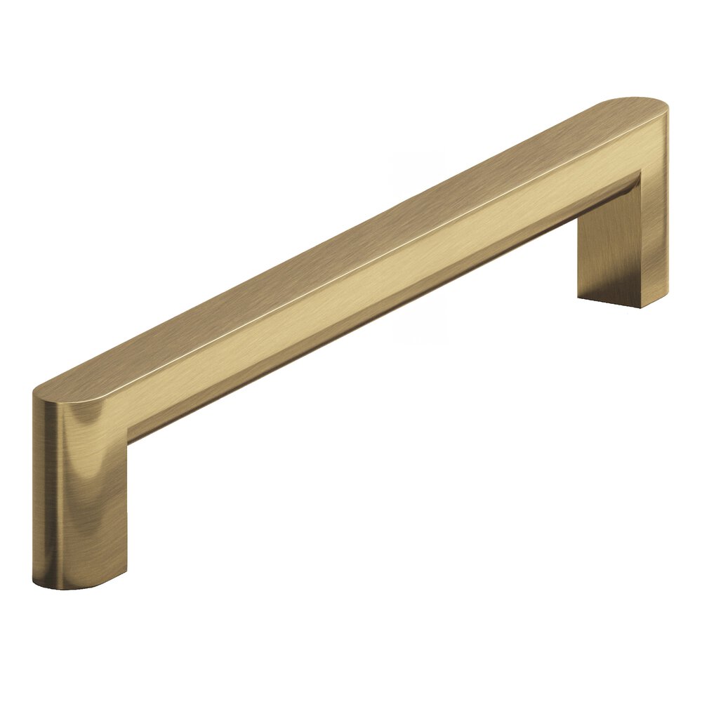 Colonial Bronze 6" Centers Square Cabinet Pull With Rounded Back And Ends In Antique Brass